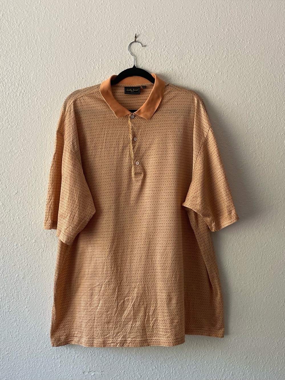 Vintage Bobby Jones Polo Shirt XXL Made Italy Golf Cotton Orange Short Sleeve